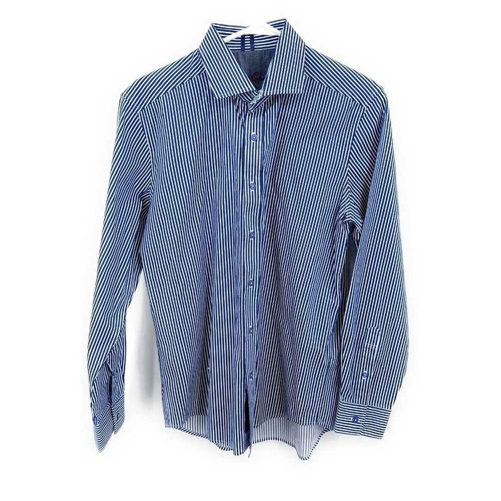 Robert Graham Modern Americana Blue Long-sleeved Shirt‎ Men's Tailored Fit Sz M